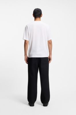Camiseta de punto de algod&oacute;n con ilustraci&oacute;n estampada, Blanco