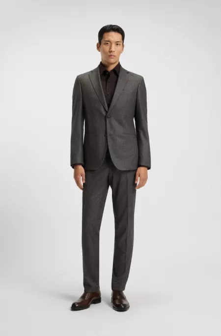 Micro-patterned slim-fit jacket in virgin wool