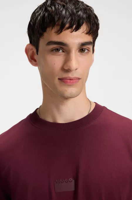 Split-logo T-shirt in cotton jersey