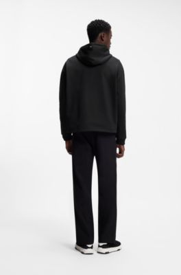 Prenda con capucha relaxed fit con logo apilado, Negro