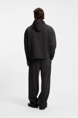 Stacked-logo hoodie in a relaxed fit, Grey