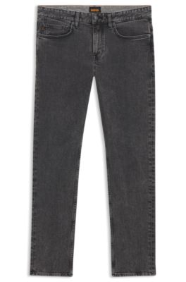 Delaware grey slim-fit jeans in stretch denim, Dark Grey