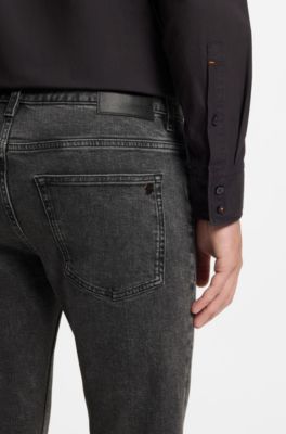 Delaware grey slim-fit jeans in stretch denim, Dark Grey