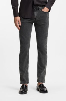Delaware grey slim-fit jeans in stretch denim, Dark Grey