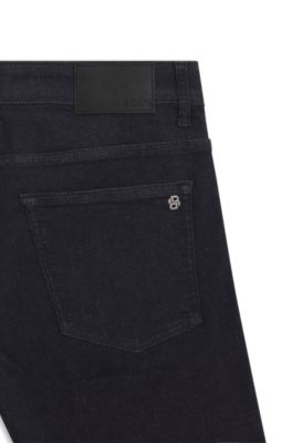 Delaware dark-blue slim-fit jeans in soft-motion denim, Dark Blue