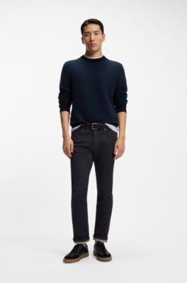Delaware dark-blue slim-fit jeans in soft-motion denim, Dark Blue