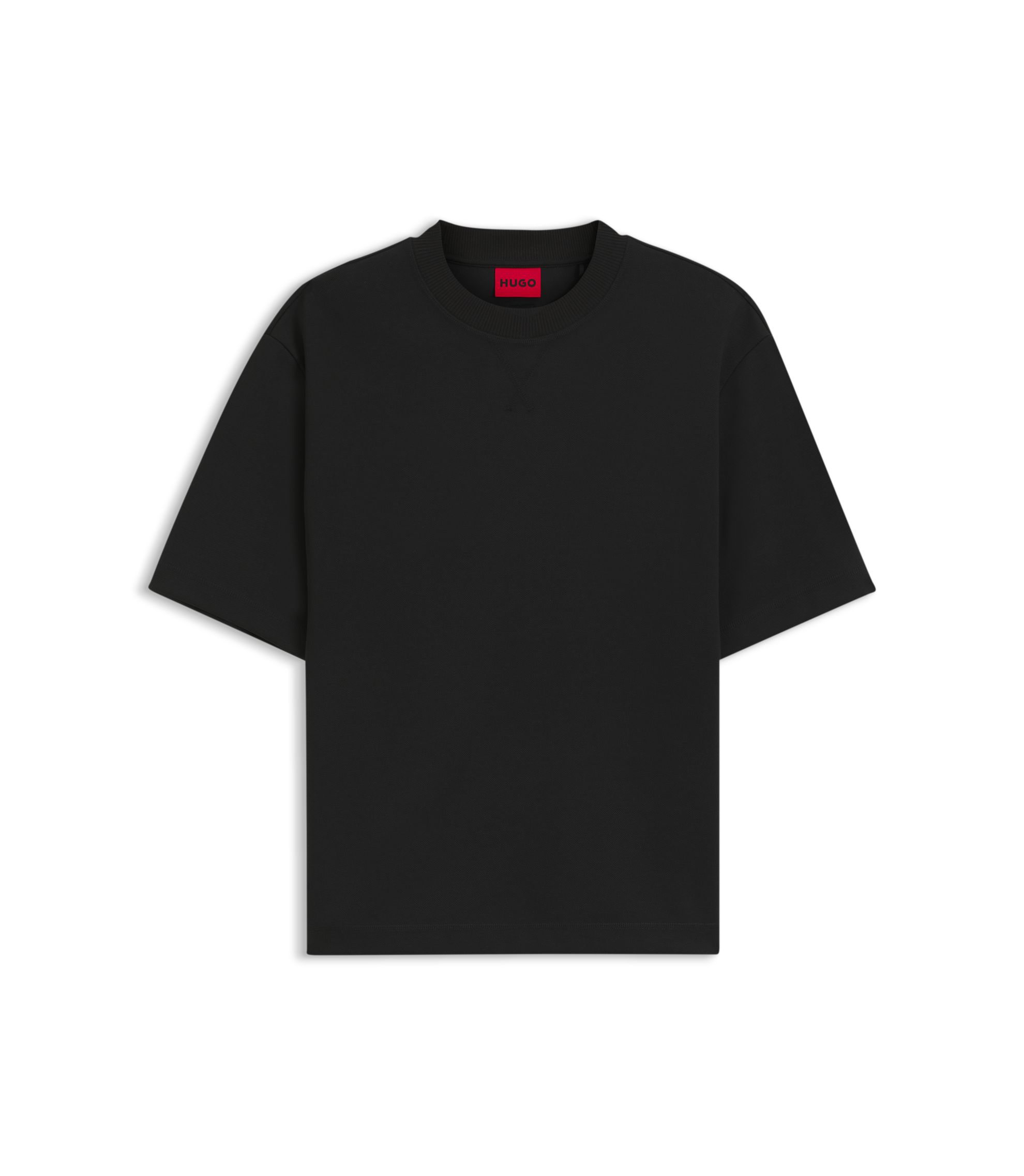 HUGO - Overlock-stitch T-shirt in a relaxed fit - Black