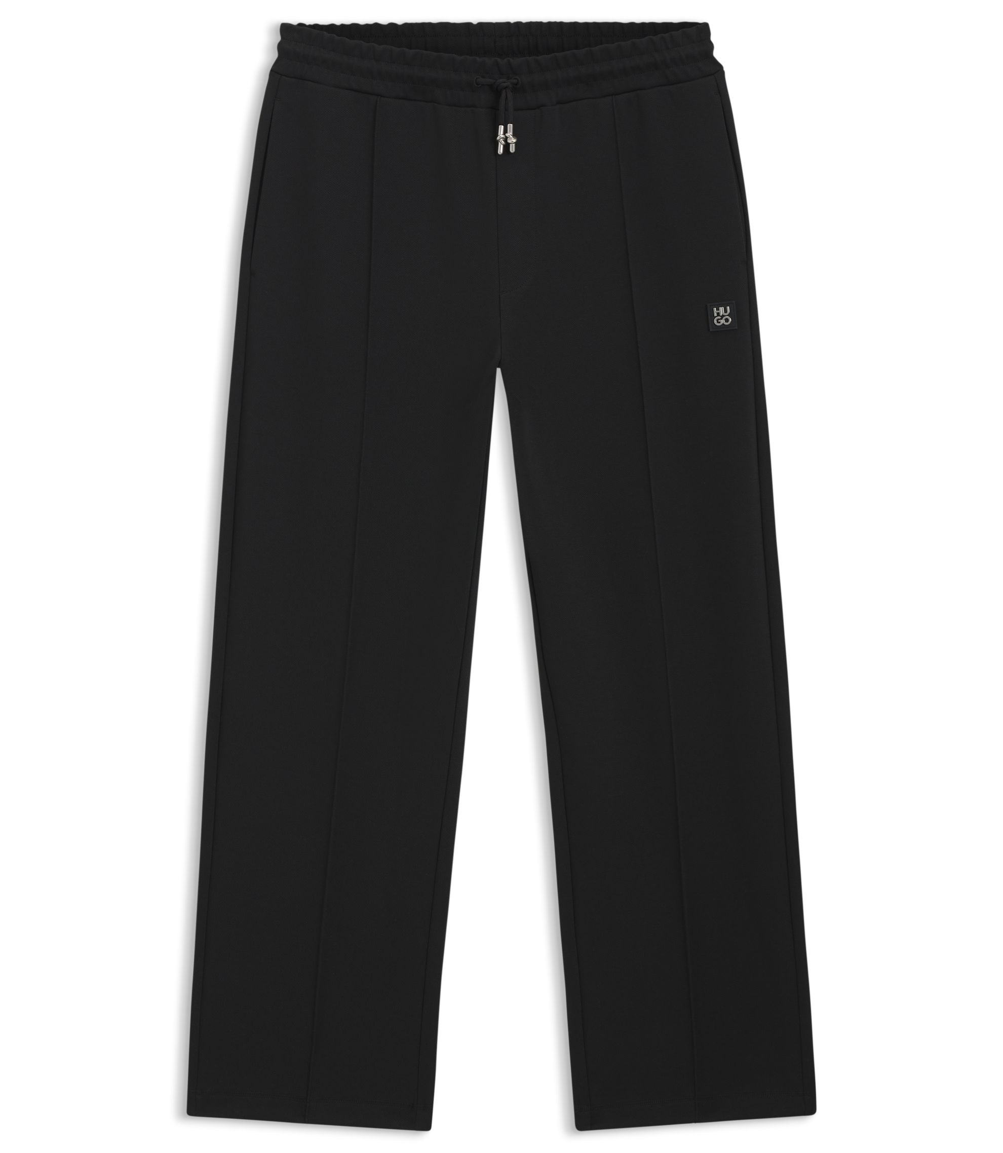 HUGO - Pintuck-pleat tracksuit bottoms in a relaxed fit - Black