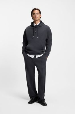 Pintuck-pleat tracksuit bottoms in a relaxed fit, Grey