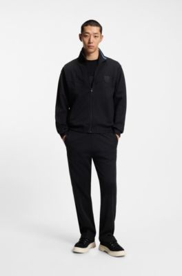 Camiseta de punto de algod&oacute;n con logo de goma, Negro