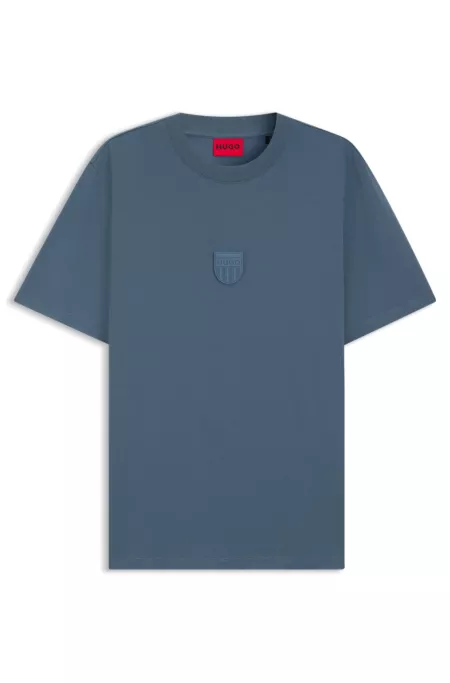 Rubber-logo T-shirt in cotton jersey