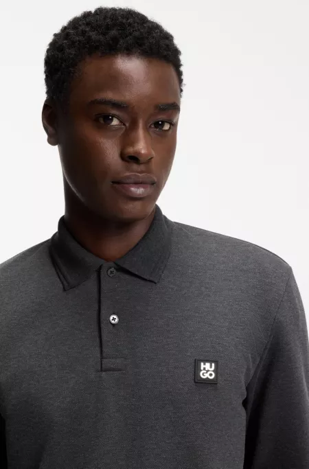 Stacked-logo polo shirt in a cotton blend