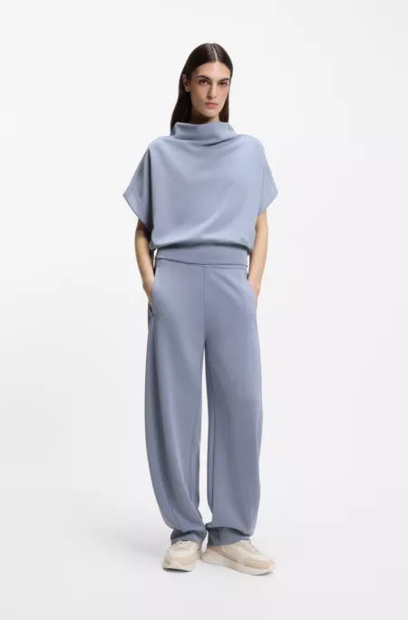 Logo-embroidery tracksuit bottoms with balloon fit