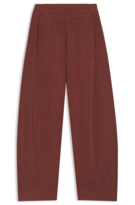 Logo-embroidery tracksuit bottoms with balloon fit, Dark Red