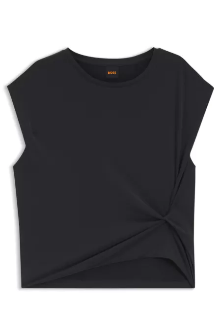 Jersey T-shirt with side twist detail