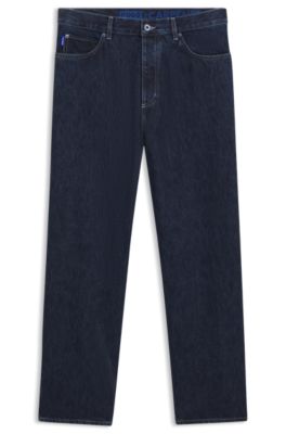 Jean Baggy en denim bleu fonc&eacute;, Bleu fonc&eacute;