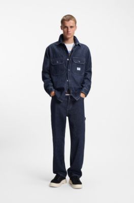 Baggy-fit jeans in dark-blue denim, Dark Blue