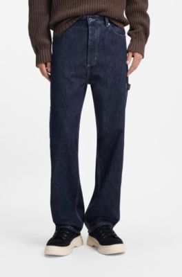 Baggy-fit jeans in dark-blue denim, Dark Blue