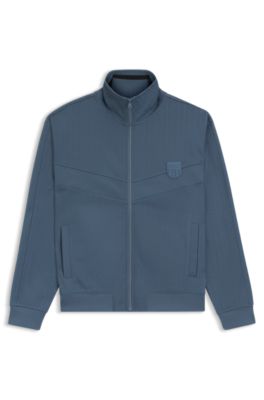 Sudadera de algod&oacute;n con rayas de puntos saltados, Celeste