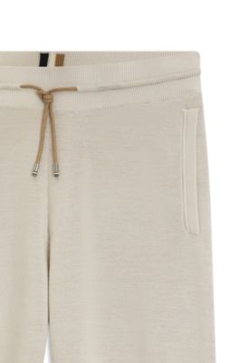 Cuffed tracksuit bottoms in virgin wool, White
