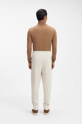 Cuffed tracksuit bottoms in virgin wool, White