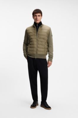 Veste en laine vierge avec devant matelass&eacute;, Brun chin&eacute;
