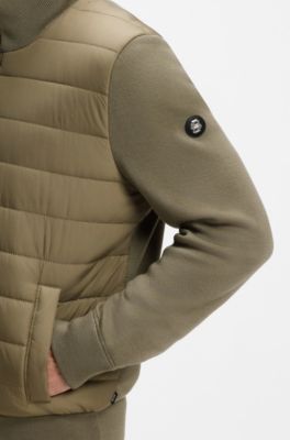 Veste en laine vierge avec devant matelass&eacute;, Brun chin&eacute;