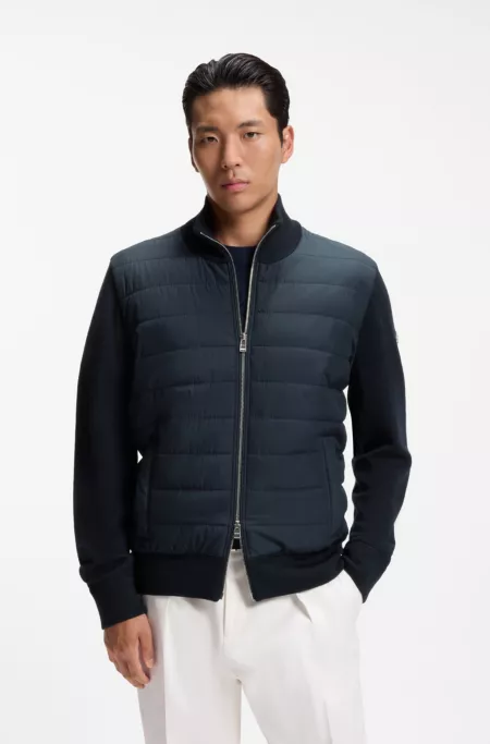 Padded-front jacket in virgin wool