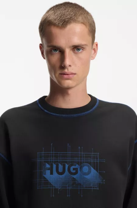 Logo-artwork sweatshirt in cotton terry