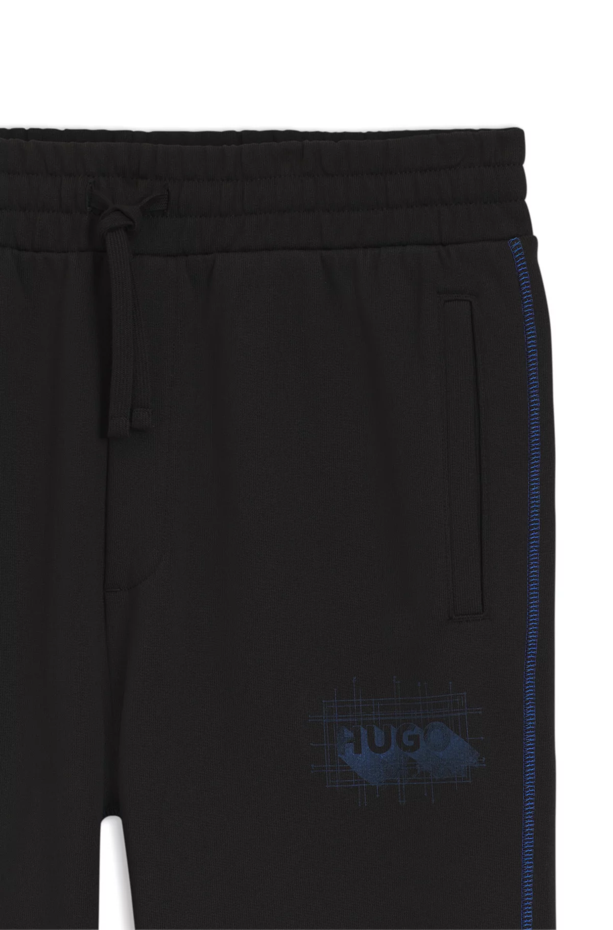 Logo-artwork tracksuit bottoms in cotton terry, Black