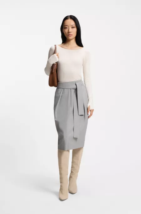 Sheer-jersey top with double layer