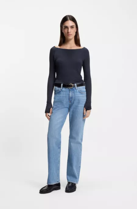 Sheer-jersey top with double layer