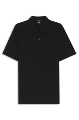 Polo Pallas de piqu&eacute; de algod&oacute;n con logo bordado, Negro