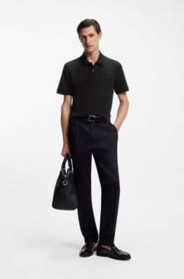 Pallas polo shirt in cotton piqu&eacute; with embroidered logo, Black