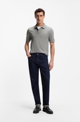 Pallas polo de piqu&eacute; de algod&oacute;n con logo bordado, Plata