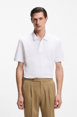 Polo Pallas en piqu&eacute; de coton avec logo brod&eacute;, Blanc