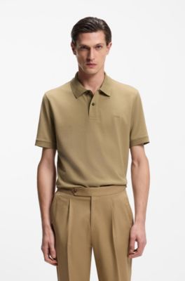 Polo Pallas de piqu&eacute; de algod&oacute;n con logo bordado, Caqui