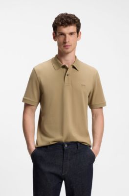 Pallas polo shirt in cotton piqu&eacute; with embroidered logo, Khaki