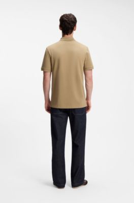 Pallas polo shirt in cotton piqu&eacute; with embroidered logo, Khaki