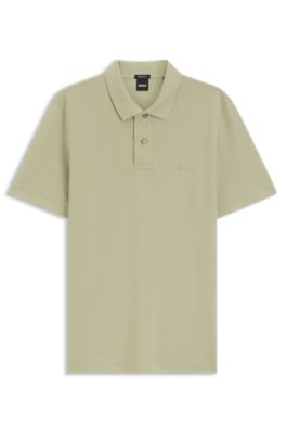 Pallas polo shirt in cotton piqu&eacute; with embroidered logo, Khaki
