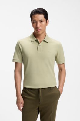 Pallas polo shirt in cotton piqu&eacute; with embroidered logo, Khaki