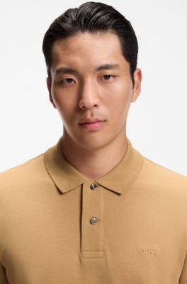 Pallas polo shirt in cotton piqu&eacute; with embroidered logo, Beige