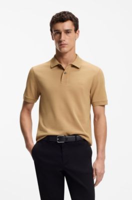 Polo Pallas de piqu&eacute; de algod&oacute;n con logo bordado, Beige