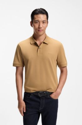 Pallas polo shirt in cotton piqu&eacute; with embroidered logo, Beige