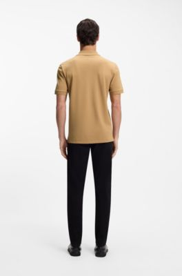 Pallas polo shirt in cotton piqu&eacute; with embroidered logo, Beige