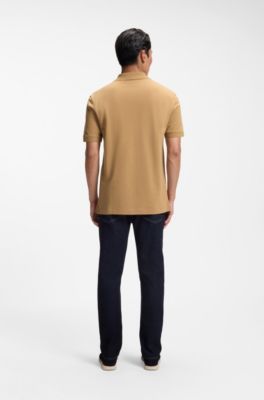 Pallas polo shirt in cotton piqu&eacute; with embroidered logo, Beige