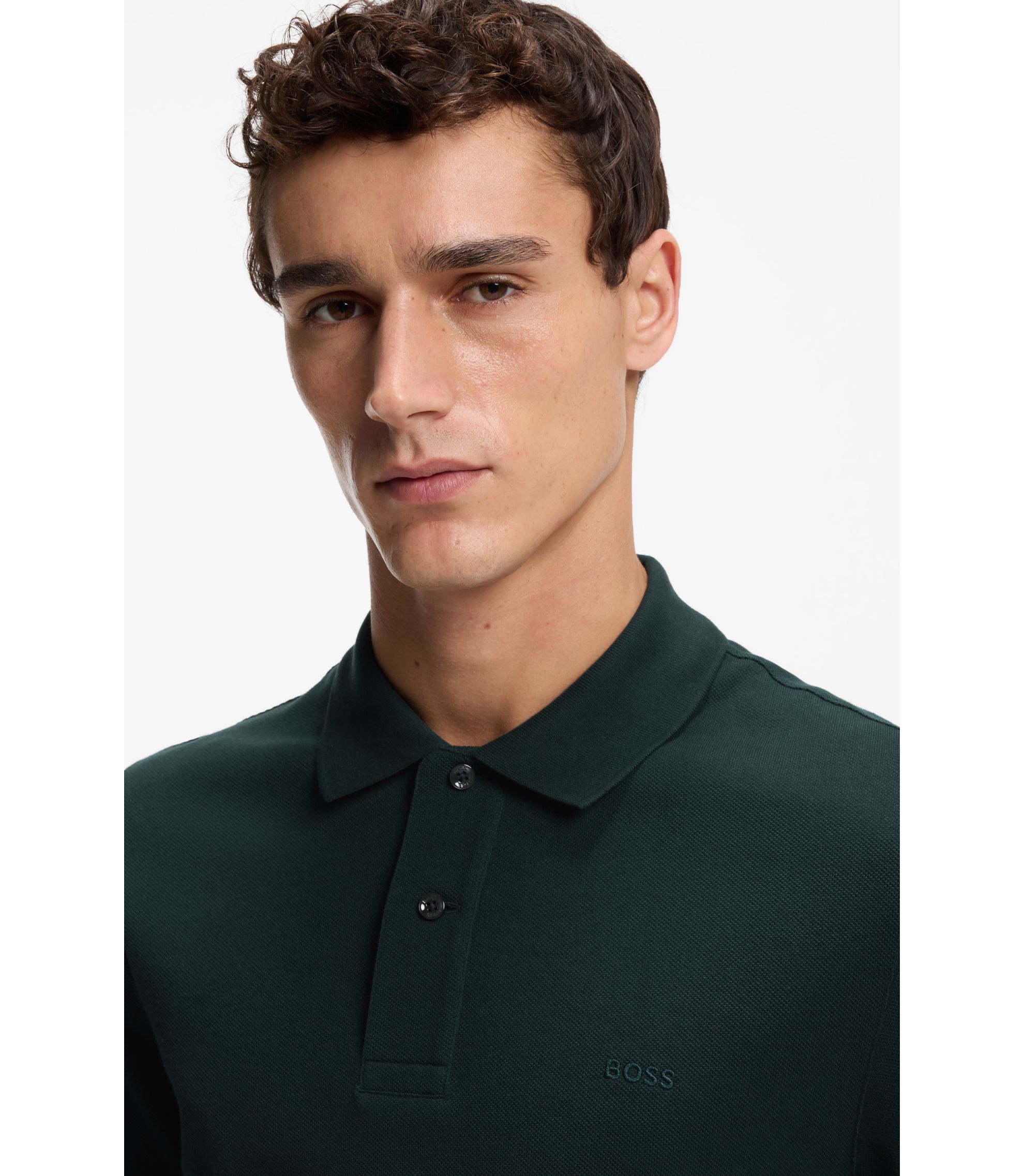 BOSS - Pallas polo shirt in cotton piqué with embroidered logo