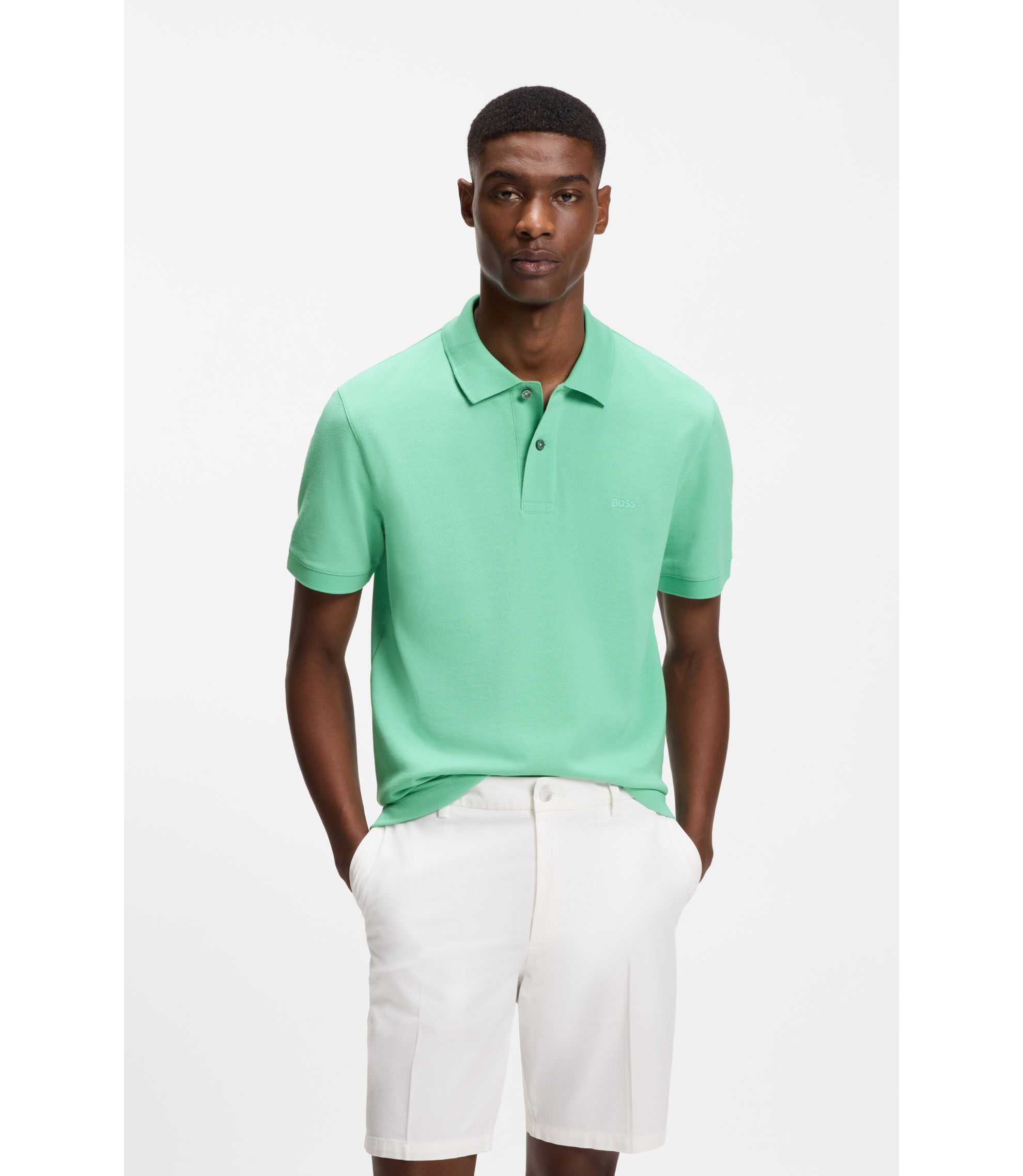 BOSS - Pallas polo shirt in cotton piqué with embroidered logo