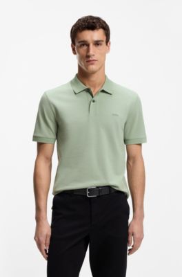 Pallas polo shirt in cotton piqu&eacute; with embroidered logo, Light Green