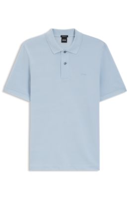 Polo Pallas de piqu&eacute; de algod&oacute;n con logo bordado, Celeste